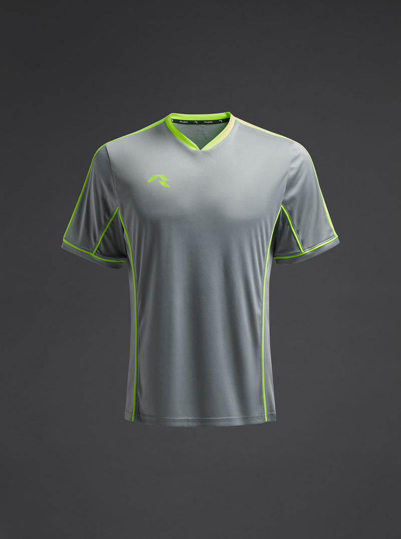 Tricou Afiki Copii - Gri deschis/galben fluor