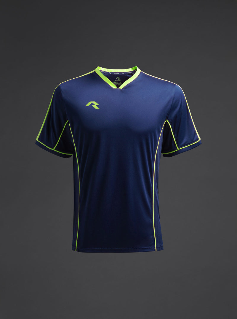 Tricou - Afiki - Albastru marin/galben fluor