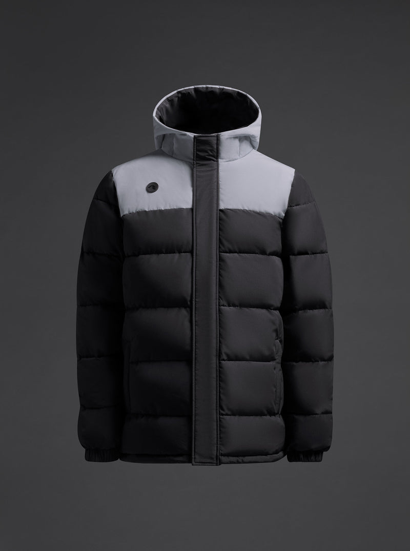 Palton căptușit - Kanzu - Negru / Gri deschis